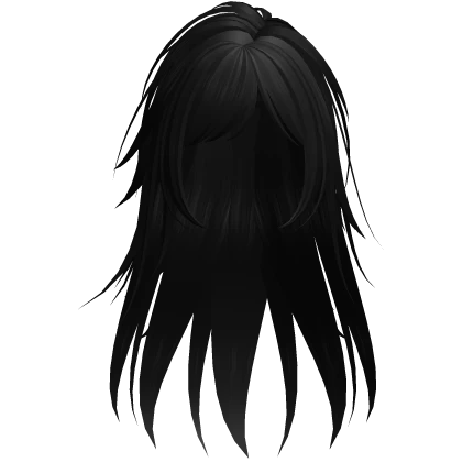 cute messy warrior anime hair in black
