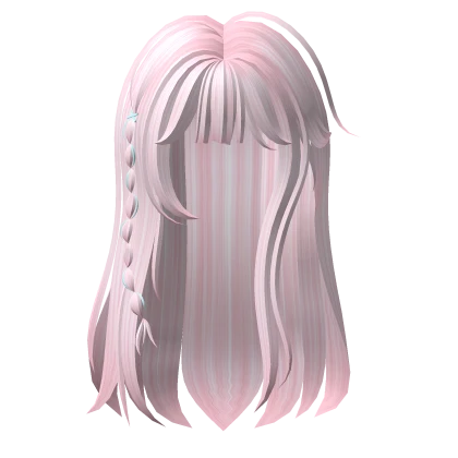 ♡ pink kawaii layered anime wavy hair w/ braids