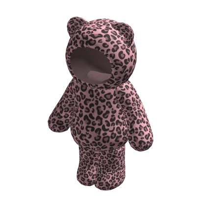 leopard onesie plushie pink