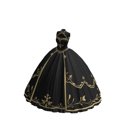 ♾️ Black and Gold Noble court ballgown