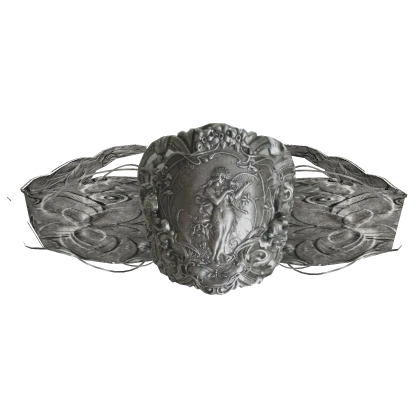 [LEFT] 1.0 Antique Bangle Angel Silver Bracelet