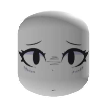 scared kawaii anime girl face - white