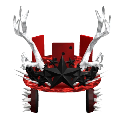 Red Black White Domino Star Crown Antlers Headset