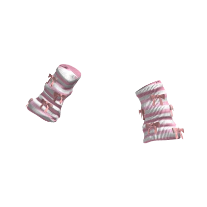 White and Pink Arm Warmers with Bows