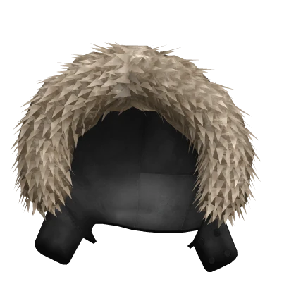 Black Goose Puffer Fur Hood