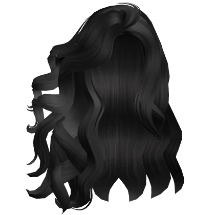 Black Voluminous Curly Hair in the Wind v2