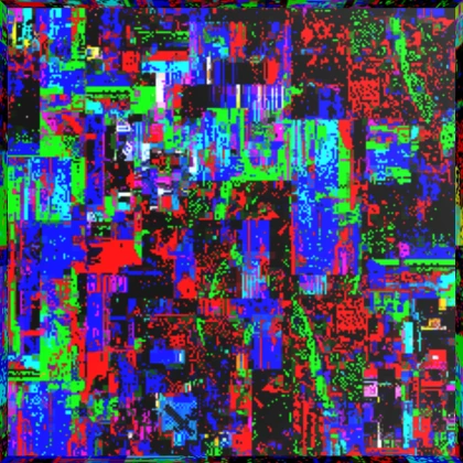 Square Head Glitched TV Glitch Error Animated VHS