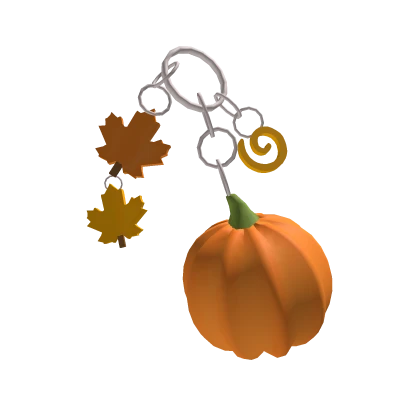 cute fall autumn pumpkin leaf keychain
