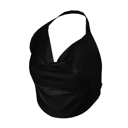 y2k ☆ latex black cowl halter top