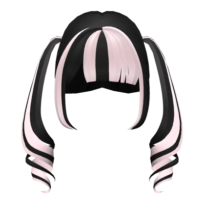 ♡ : kawaii jirai kei pigtails black + pink