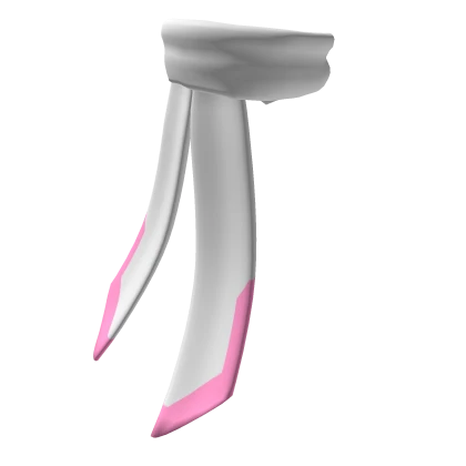 Tail Long Scarf White and Light Pink