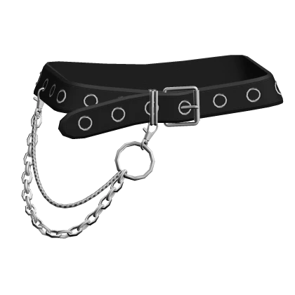 Grommet Belt With Chain Dark