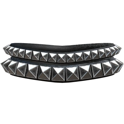 Black Silver Designer Emo Studded Spiked Choker