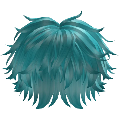 Blue Messy fluffy Middle Part Anime Boy Hair