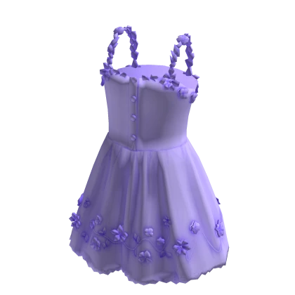 Purple Cottagecore Flower Sun Dress
