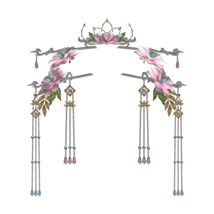 Traditional Pink Floral Headpiece