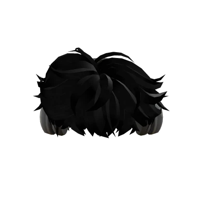 Black Fluffy Hair w/ Headphones