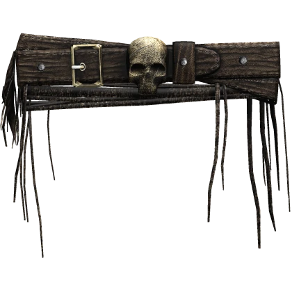 Brown Vintage Leather Rope Skull Belt