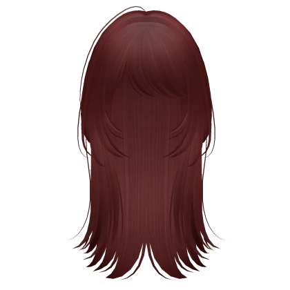 silky face framing layers (dark red)