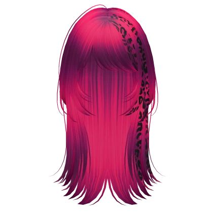 silky face framing layers (fuschia pink leopard)