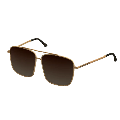 Square Aviator Shades - Gold & Brown