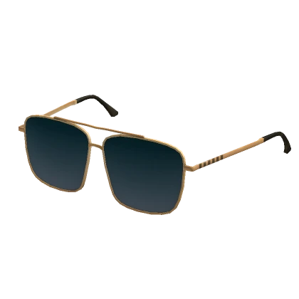 Square Aviator Shades - Gold & Blue