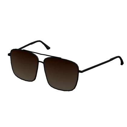 Square Aviator Shades - Black & Brown