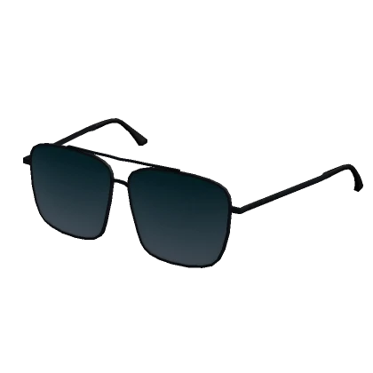 Square Aviator Shades - Black & Blue