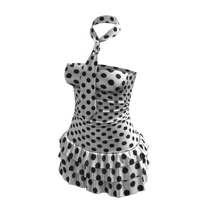 Y2K ☆ Polka Dot Ruffled Necktie Mini Dress