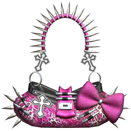 Pink Scene y2k Mc-bling Spiked Cross Bag