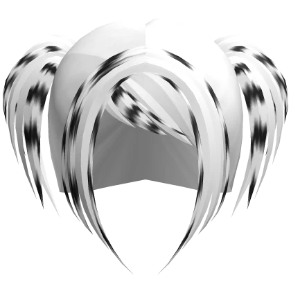 ☆ scene rockstar messy pigtails white n black