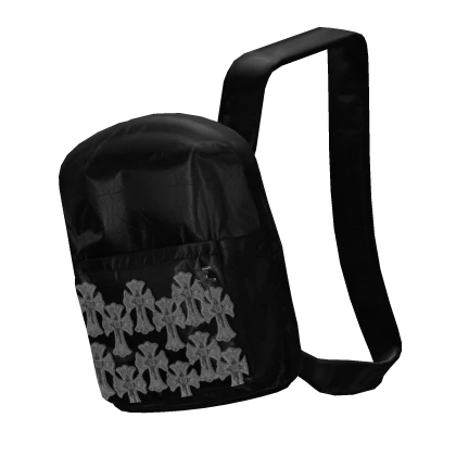 Black Leather Backpack With Crosses Emo Y2K 1.0