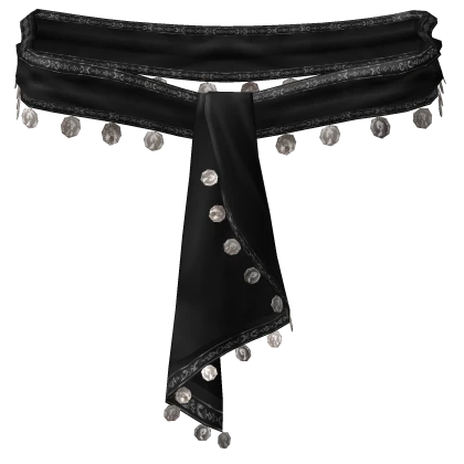 Elegant Coin Satin Black Scarf Belt 1.0
