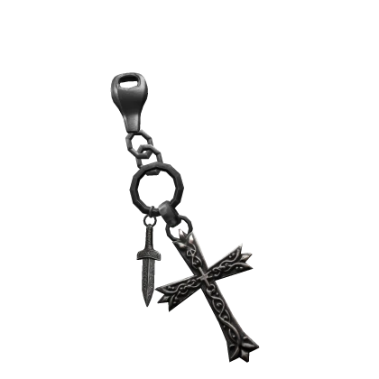 Black Silver Grunge Cross Chain 1.0 (Left) 