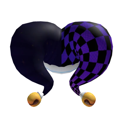 Purple checkered short jester hat