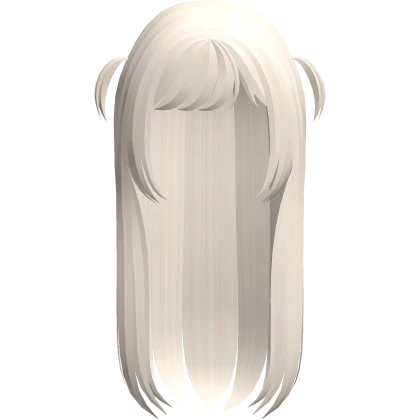 ♡ : long beige straight hair w small pigtails