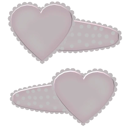 ꒰┊pink and white polka dotted heart clip