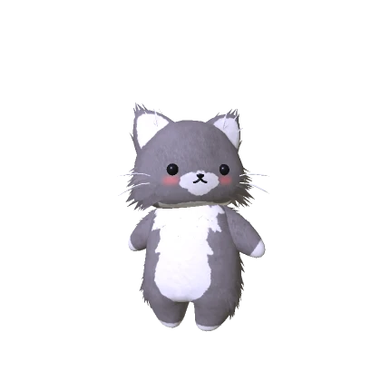 Fluffy Gray Cat Plushie