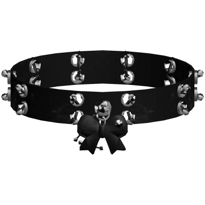 emo pierced collar with pierced bow in black 3.0