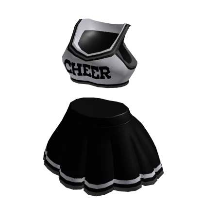 Classic High School Cheer Leader Outfit - Black