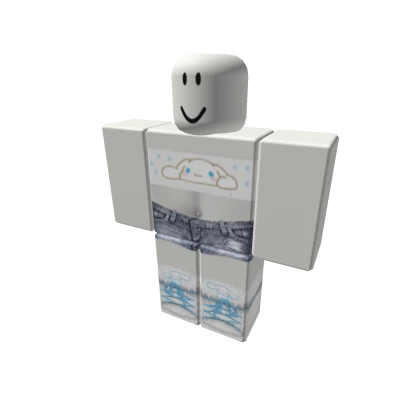 Sanrio set with jeans + sneakers and cinnamaroll