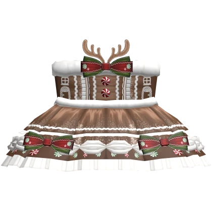 Festive Gingerbread Christmas Reindeer Dress
