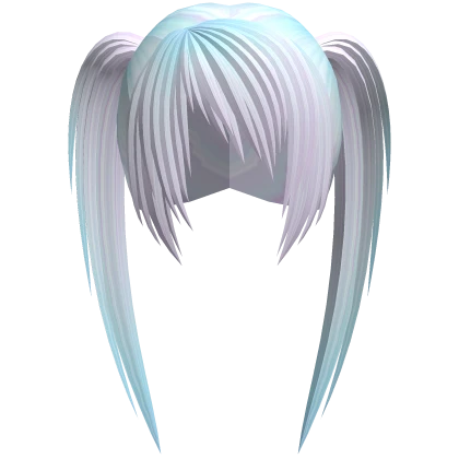 pastel choppy messy scene emo high long pigtails