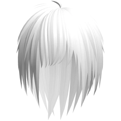 long emo messy anime boy hair in white