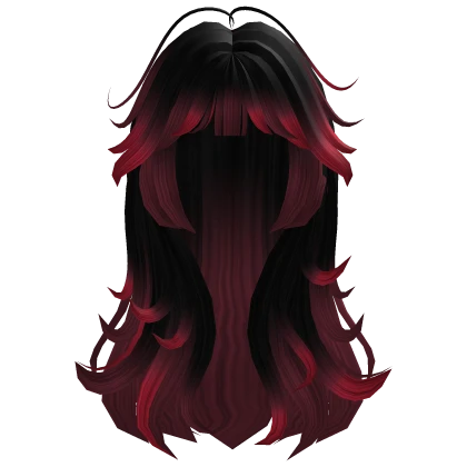 Black To Red Anime Girl Hair