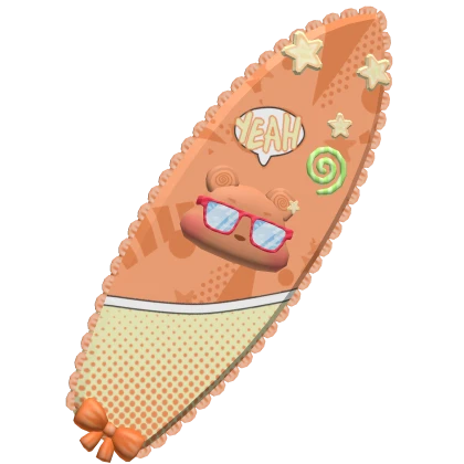 Bear Surfing Board w Glasses