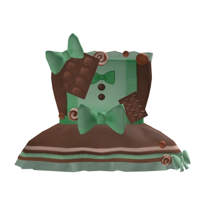 ♡ cute mint choco mori kei ruffle dress