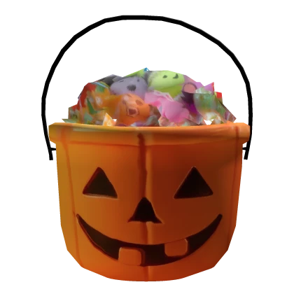 Orange Halloween Bucket With Candy