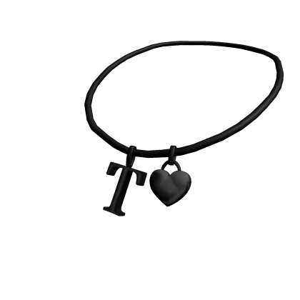 3.0 Initial Necklace: T (Black)