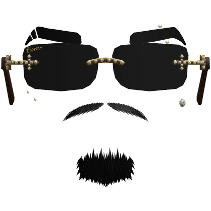 Gold Carter Shades w Pierced Eyebrows  